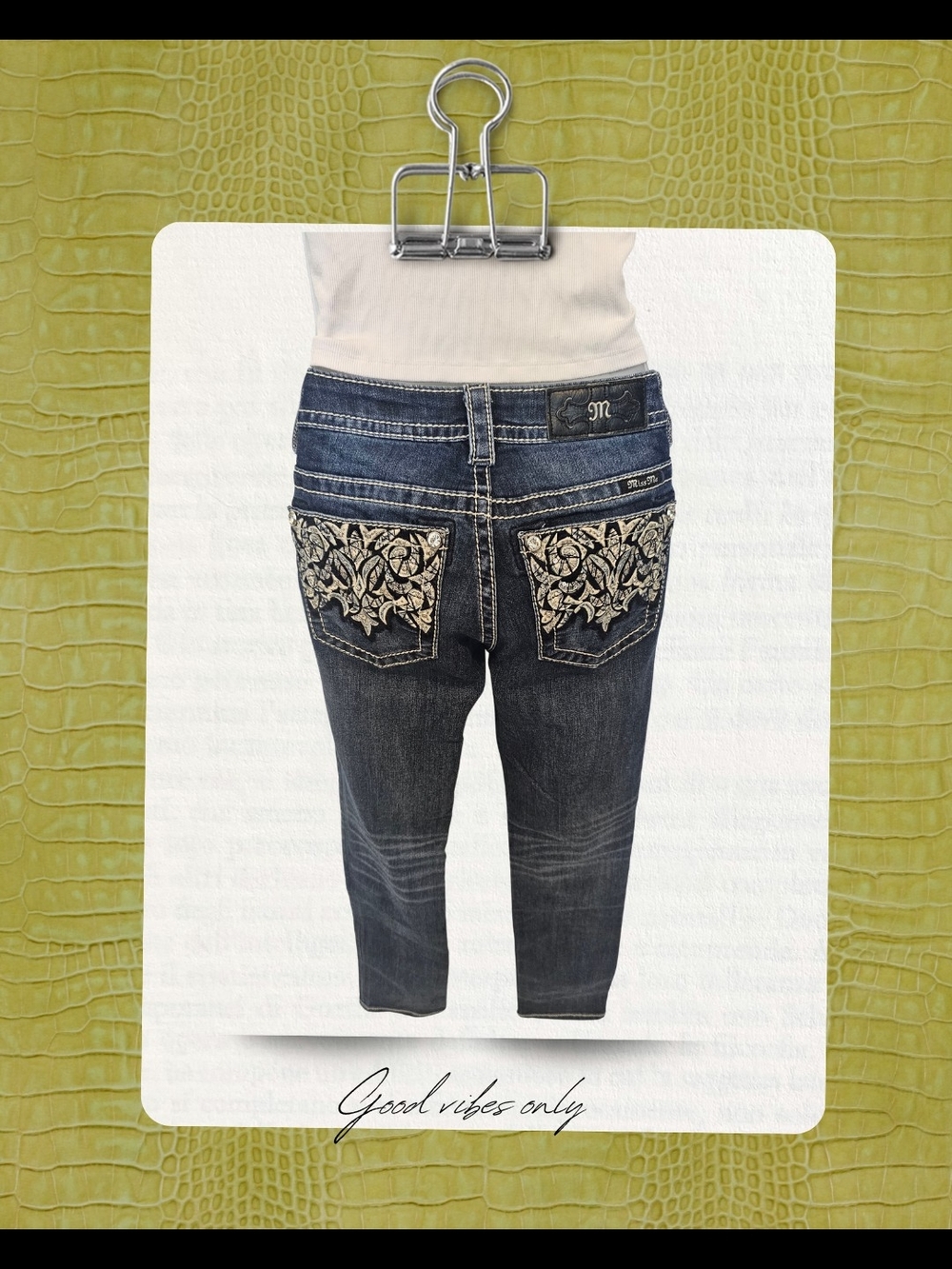 Miss Me Embellished Dark Blue Women’s Jeans with Embroidered Back Pockets